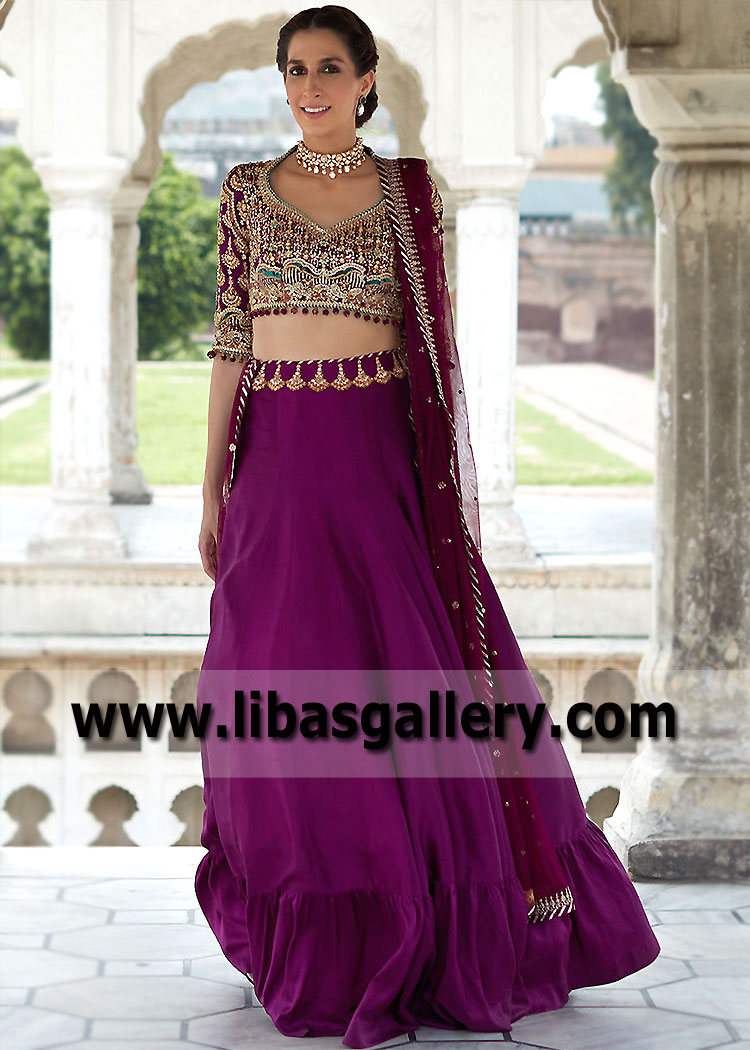 Tyrian Purple Snowflake Lehenga Choli