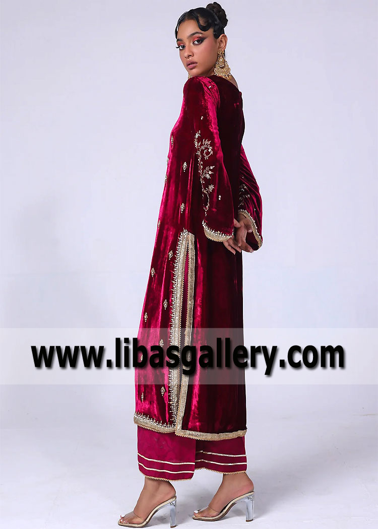 Antique Ruby Malibu Velvet Dress For Any Romantic Occasion