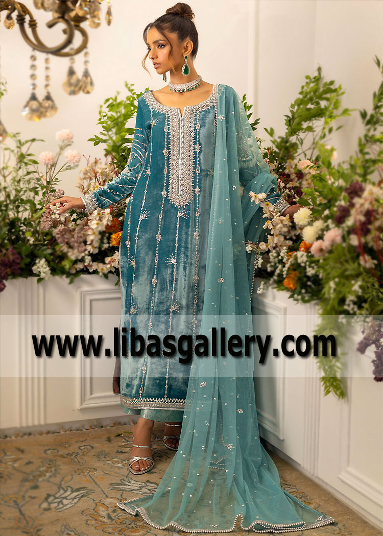 Embellished Velvet Dresses Paris France Latest Indain Velvet Dresses Party Wear Occasional Dresses