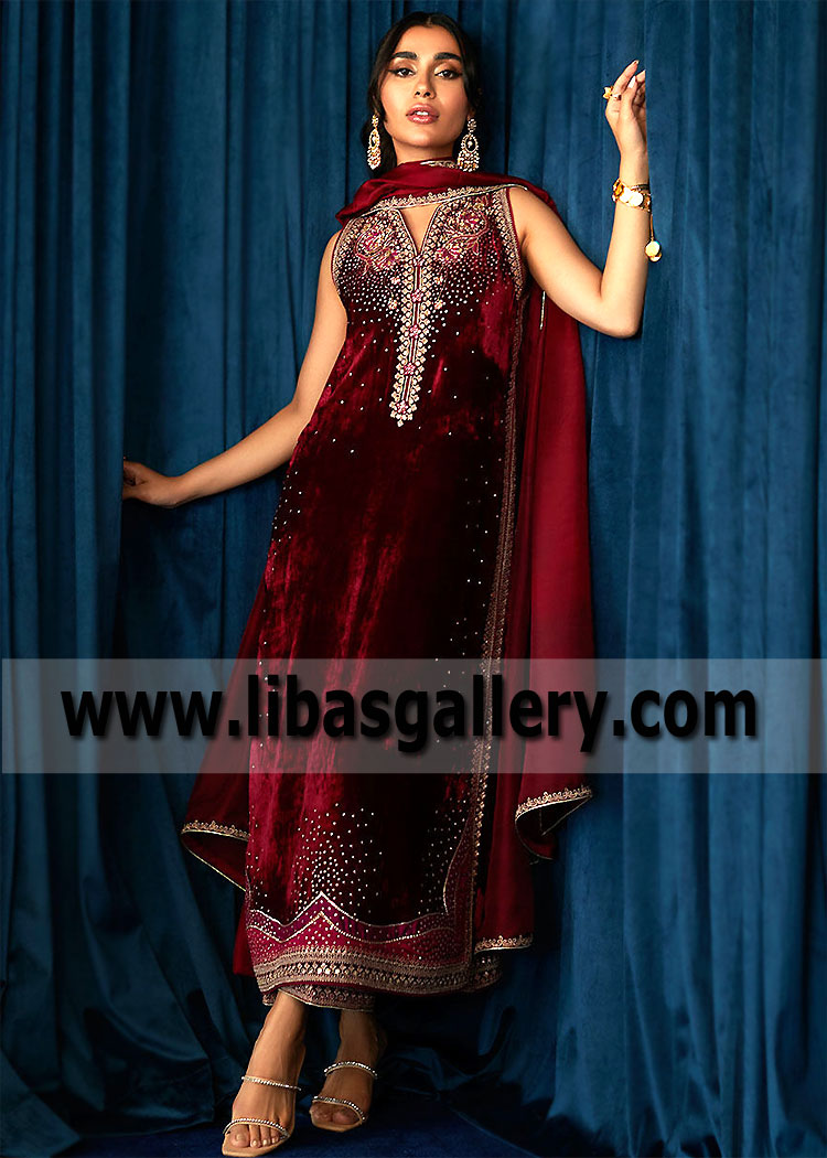 UP Maroon Tulip Bridal Party Dress