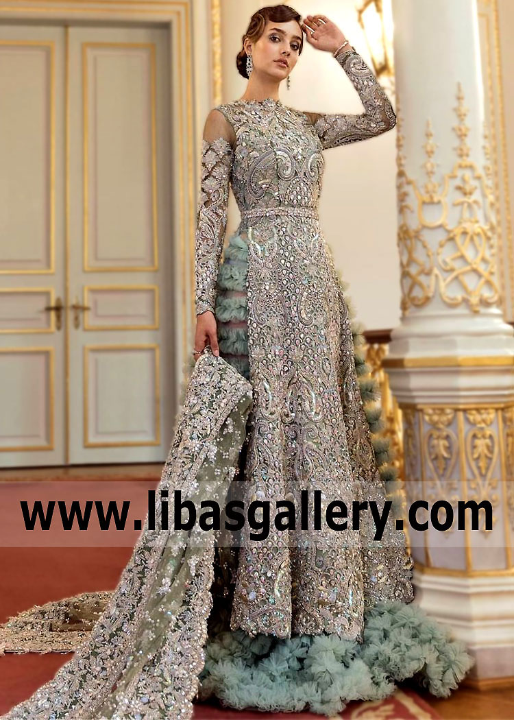 Sage Green Luella Bridal Lehenga
