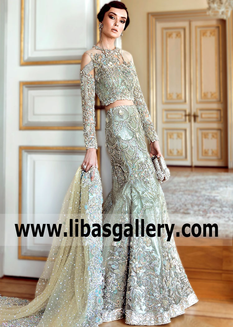 Cambridge Blue Casey Mermaid Lehenga