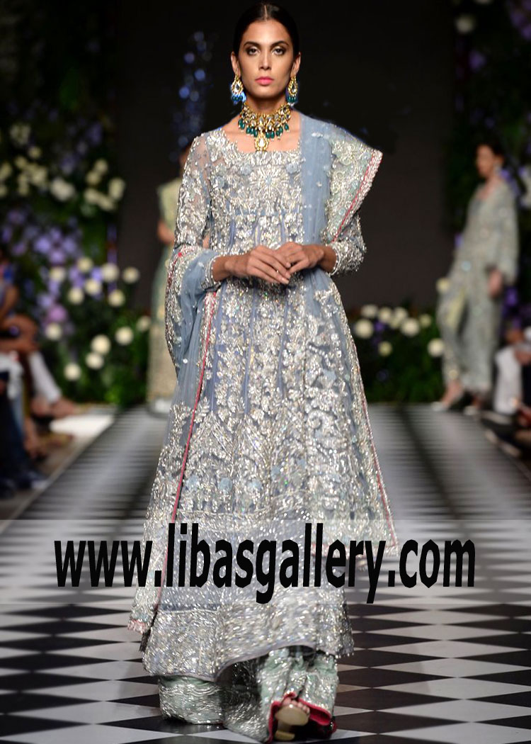 Wild Blue Breathtaking Fit and Flare Wedding Dresses By Saira Shakira