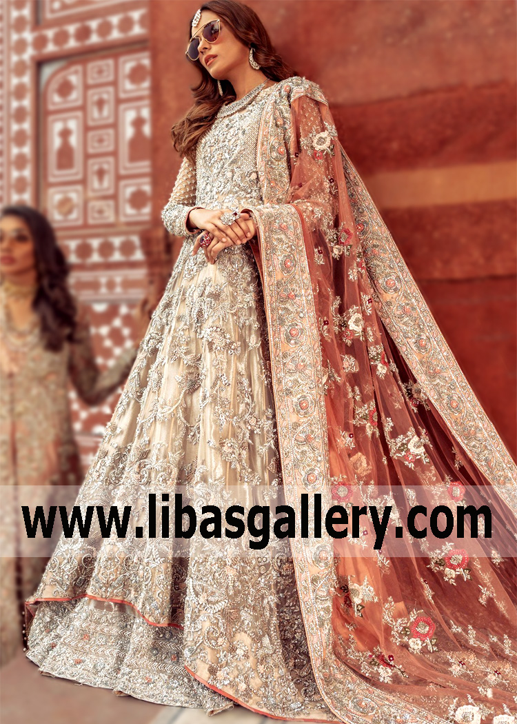 Light Salmon Haven Lehenga for Walima