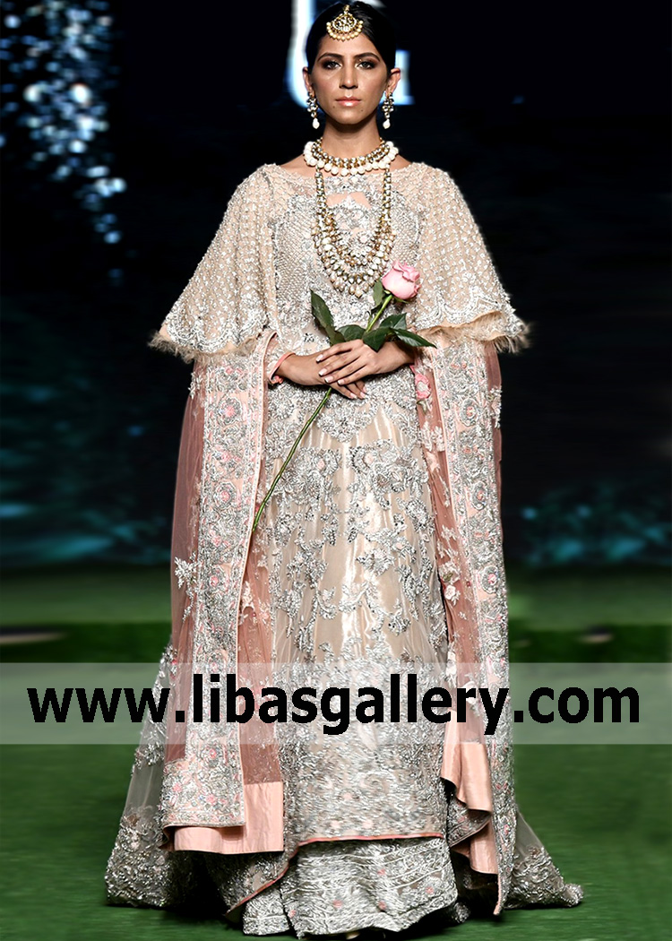 Light Salmon Haven Lehenga for Walima