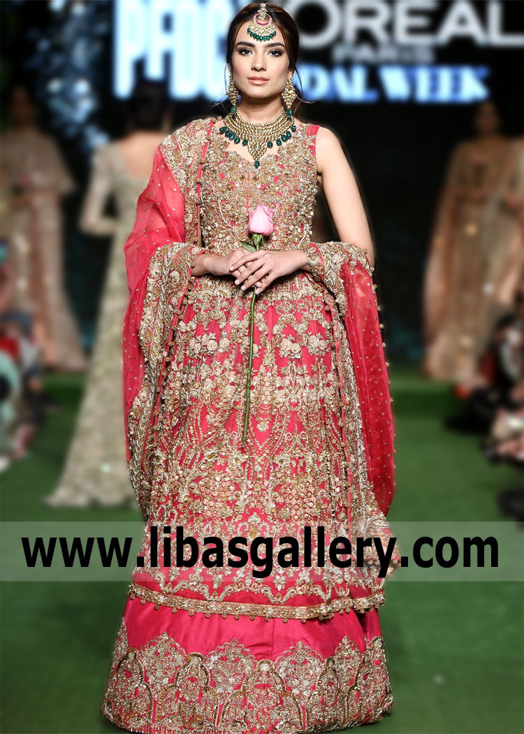 American Rose Bridal Anarkali with Lehenga