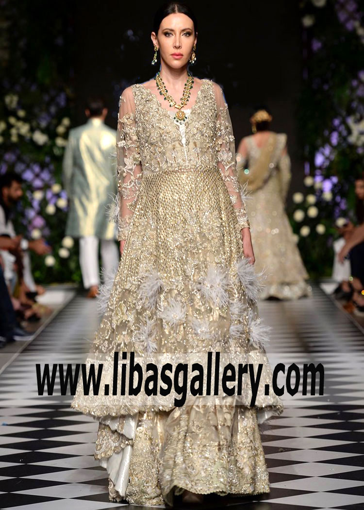 Stylish Saira Shakira Bridal Couture 2019 Austin Texas TX US Latest Anarkali Lehenga