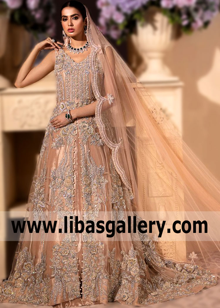 Peach-orange Ashley Maxi for Walima