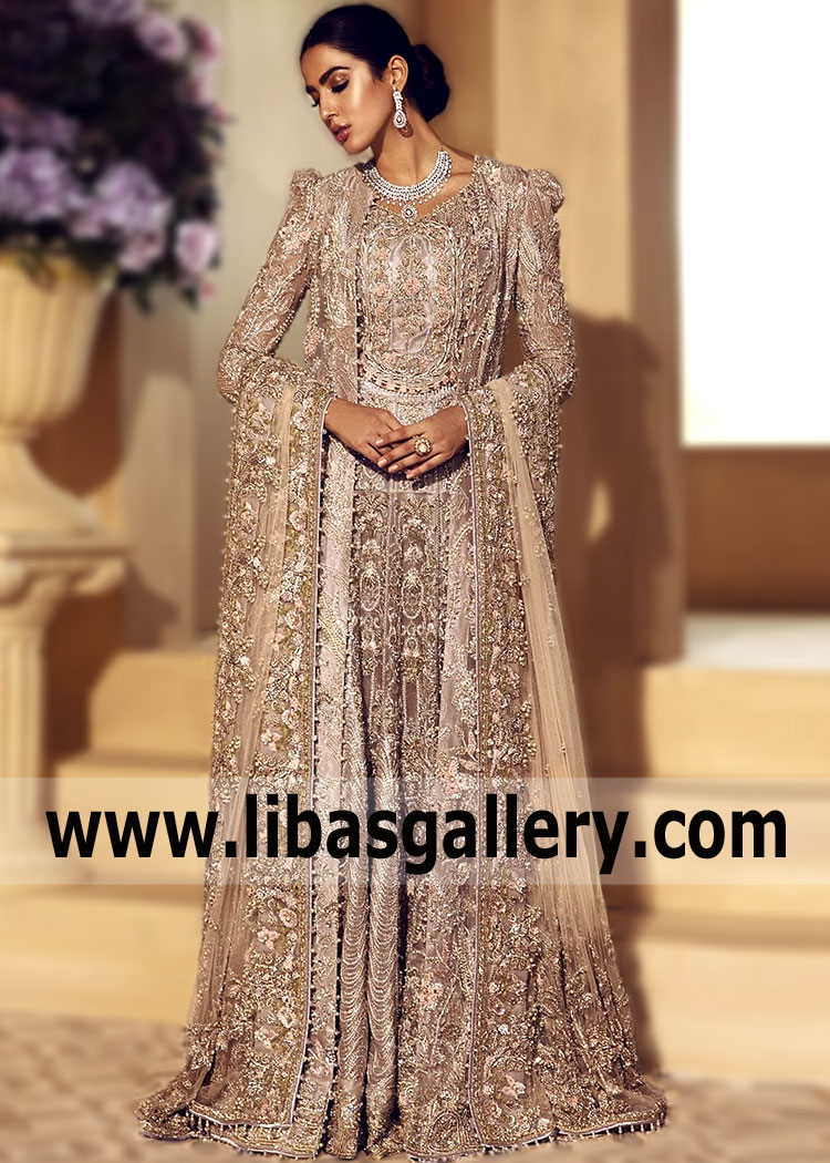 Champagne Calla Lily Reception Lehenga Dress