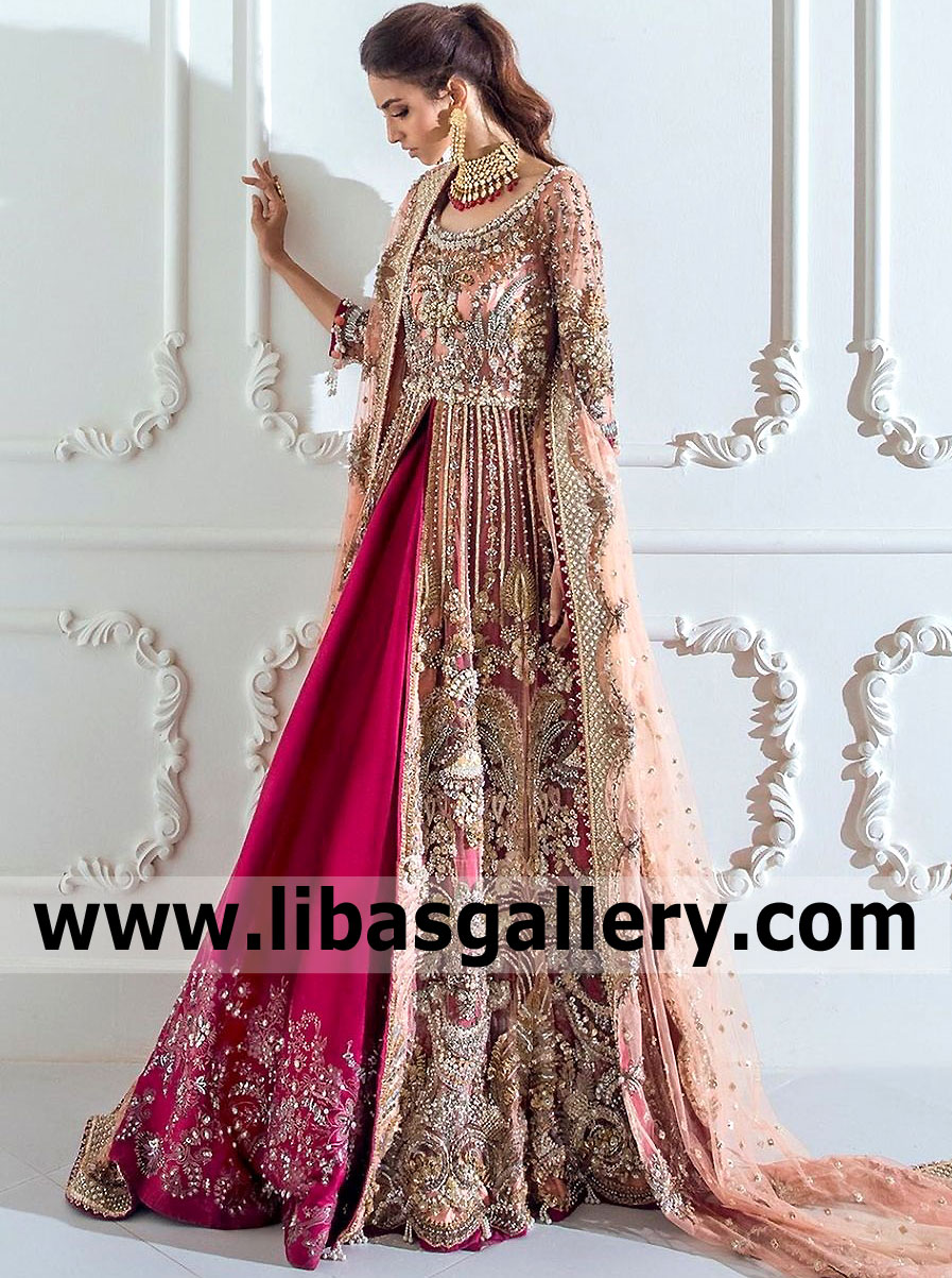 Latest Sana Safinaz Bridal Dresses Newcastle UK Pakistani Bridal Wear High Slit Gown Latest Sana Safinaz Bridal Dresses Newcastle UK Pakistani Bridal Wear High Slit Gown