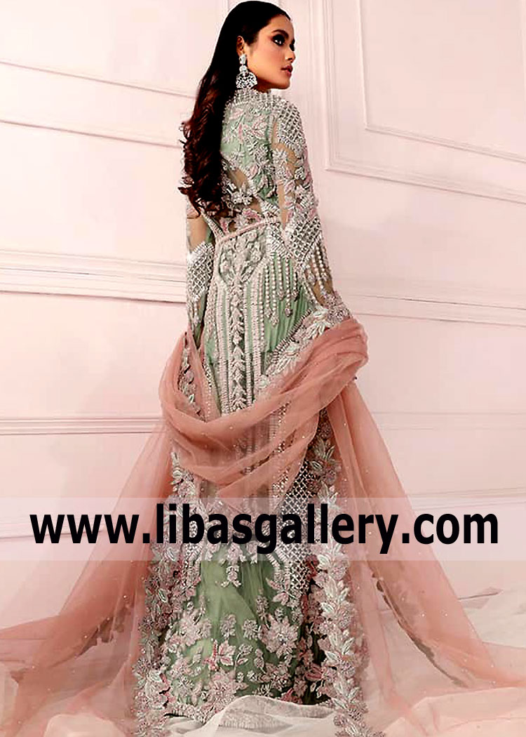 Moss Green Silene High Slit Gown