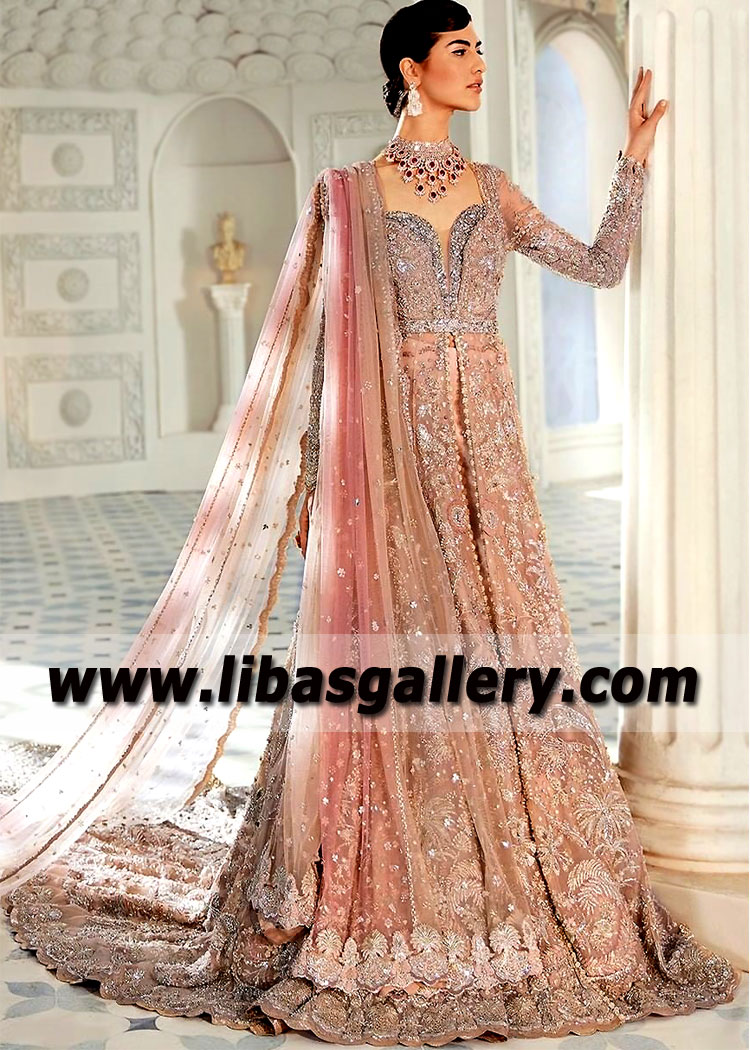 Pale Taupe Sensuella Anarkali with Lehenga
