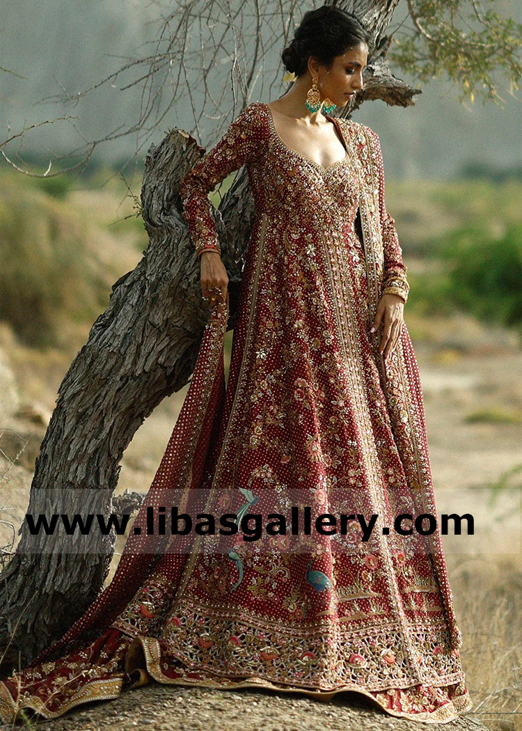 Wedding Dresses from Sania Maskatiya Edison New Jersey USA Crystal Embroidered Pishwas Lehenga Set