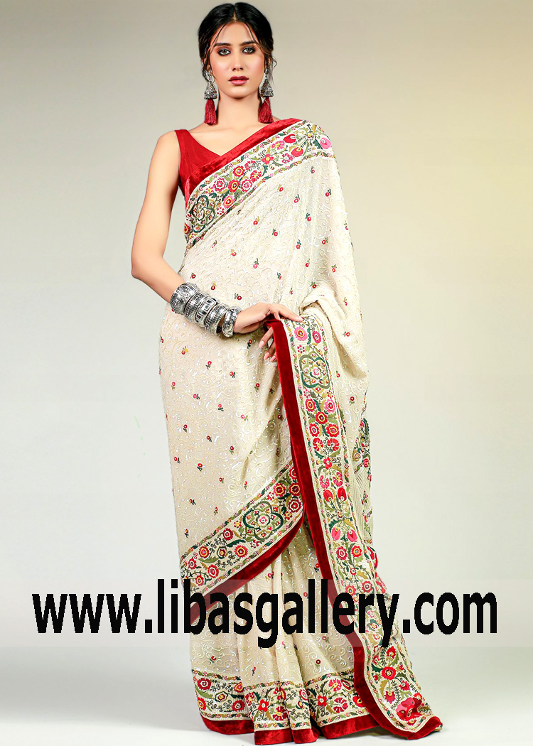 Lava Ivory Nicollet Saree