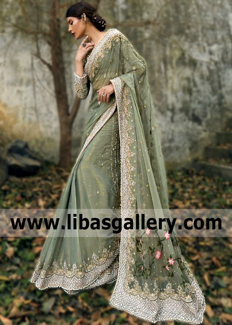 Mehdi Bridal Saree Wedding Saree UK USA Canada Australia Wedding Saree Pakistan