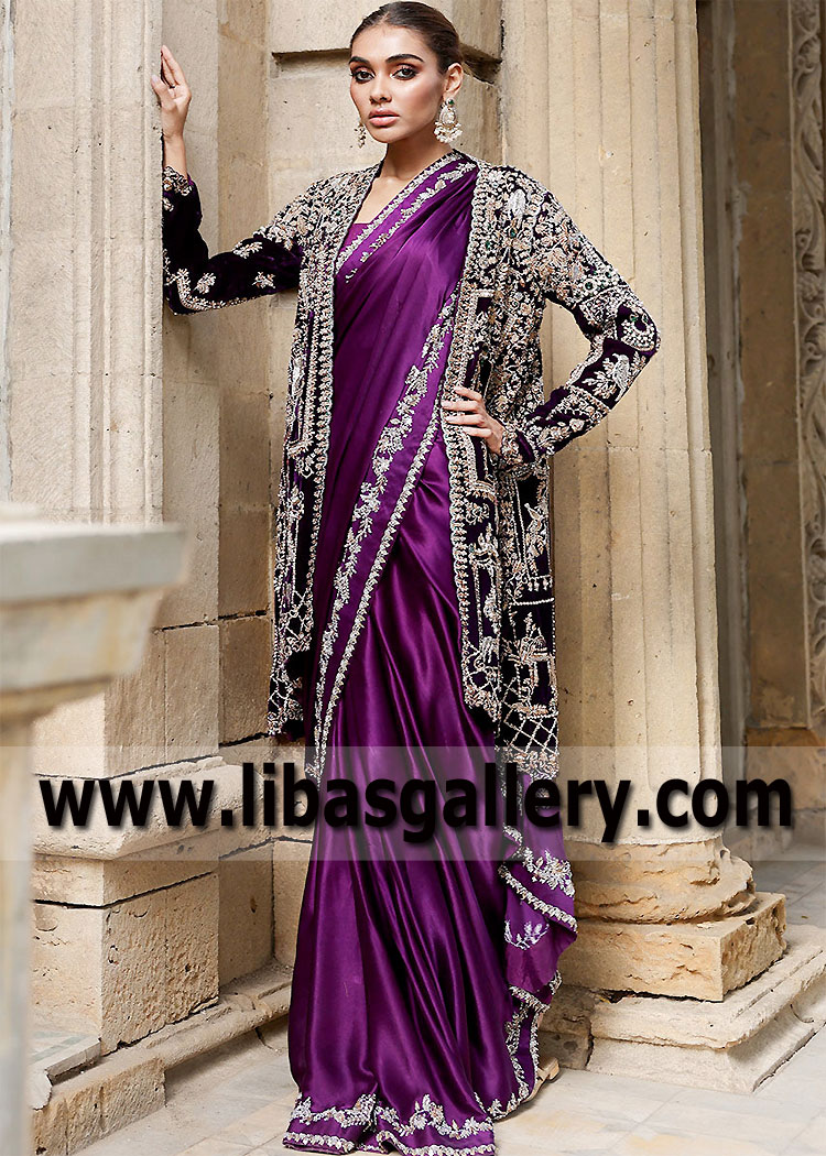 Purple Sapphire Laurel Bridal Saree