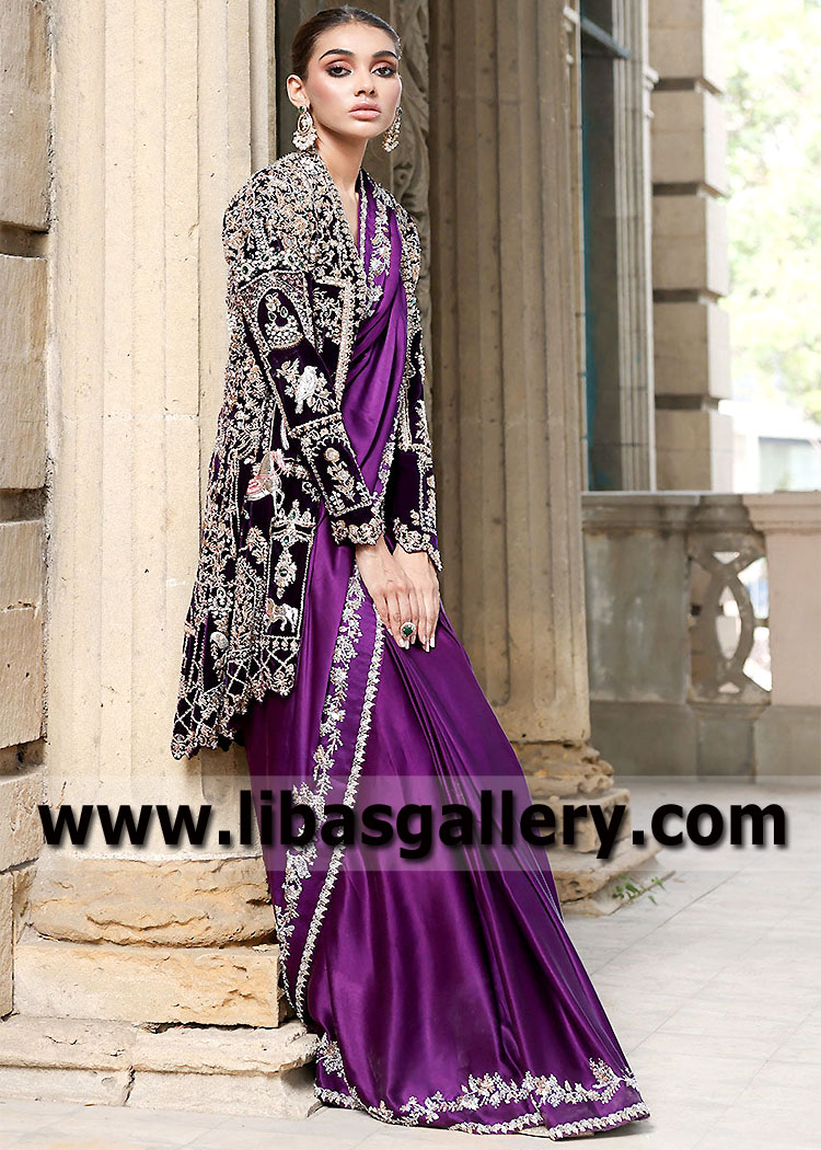 Purple Sapphire Laurel Bridal Saree