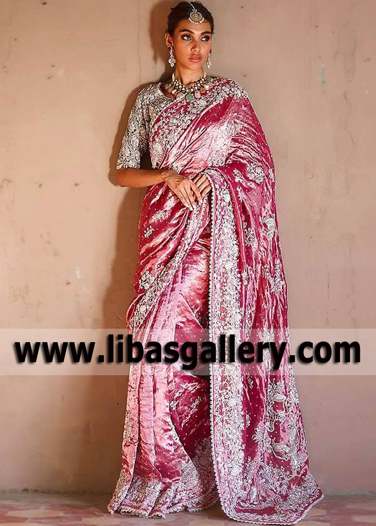 Cerise Strobus Wedding Saree