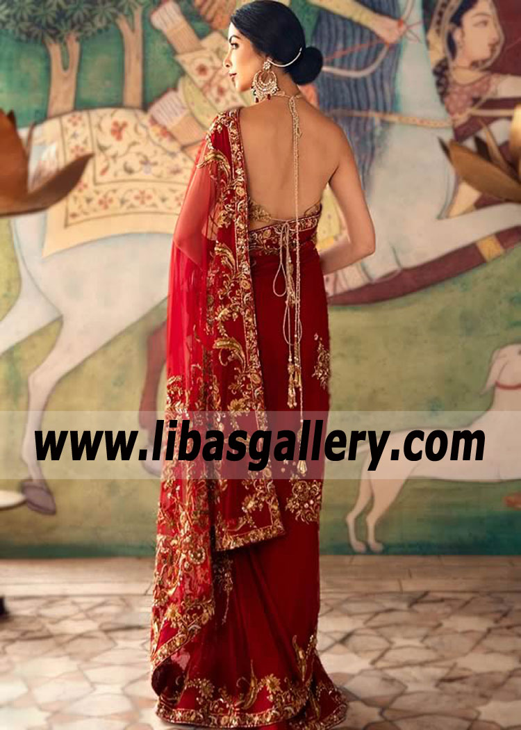 Dark Red Bettina Wedding Saree