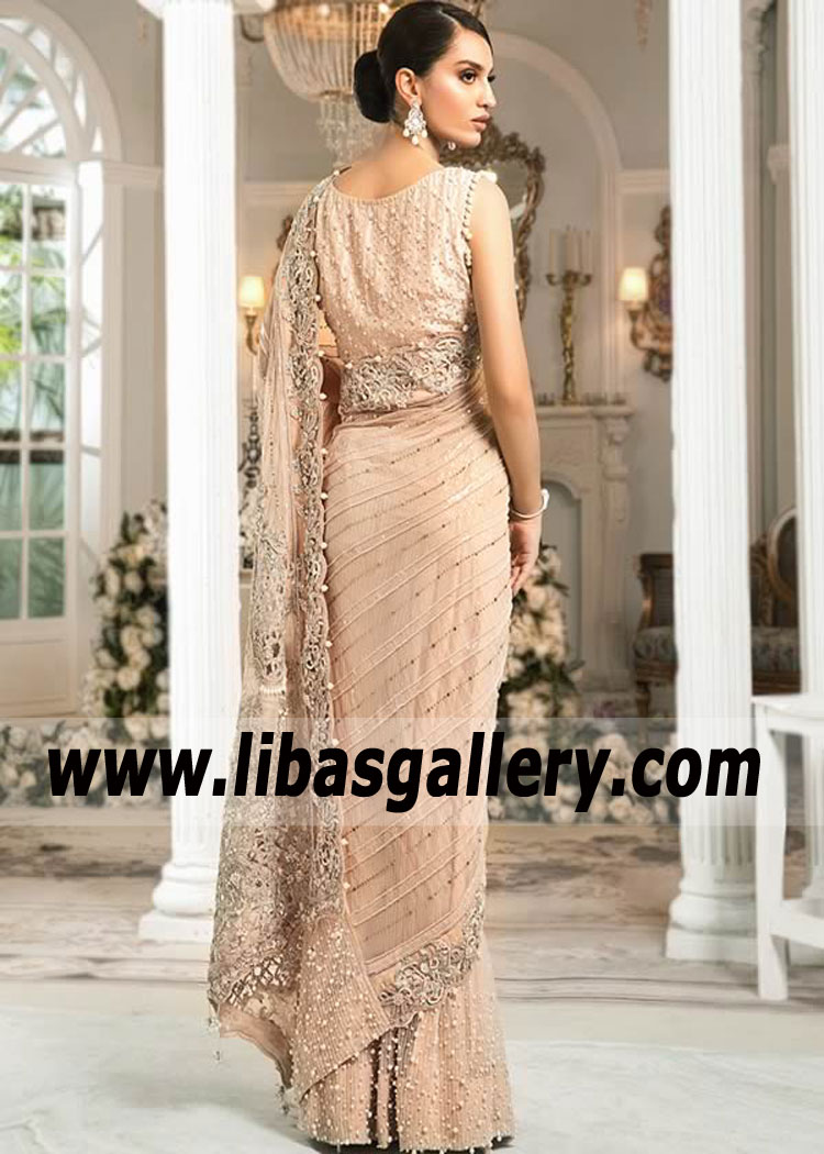 Champagne Aurele Designer Wedding Saree