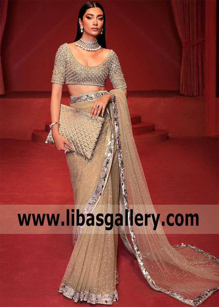 Fallow Dahlia Wedding Saree Design