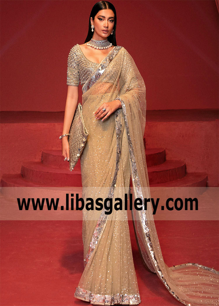 Fallow Dahlia Wedding Saree Design