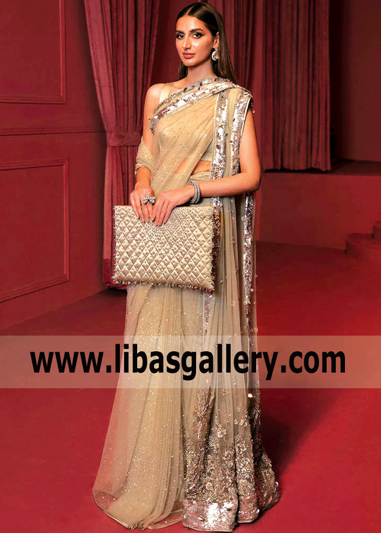 Tan Wedelia Wedding Saree
