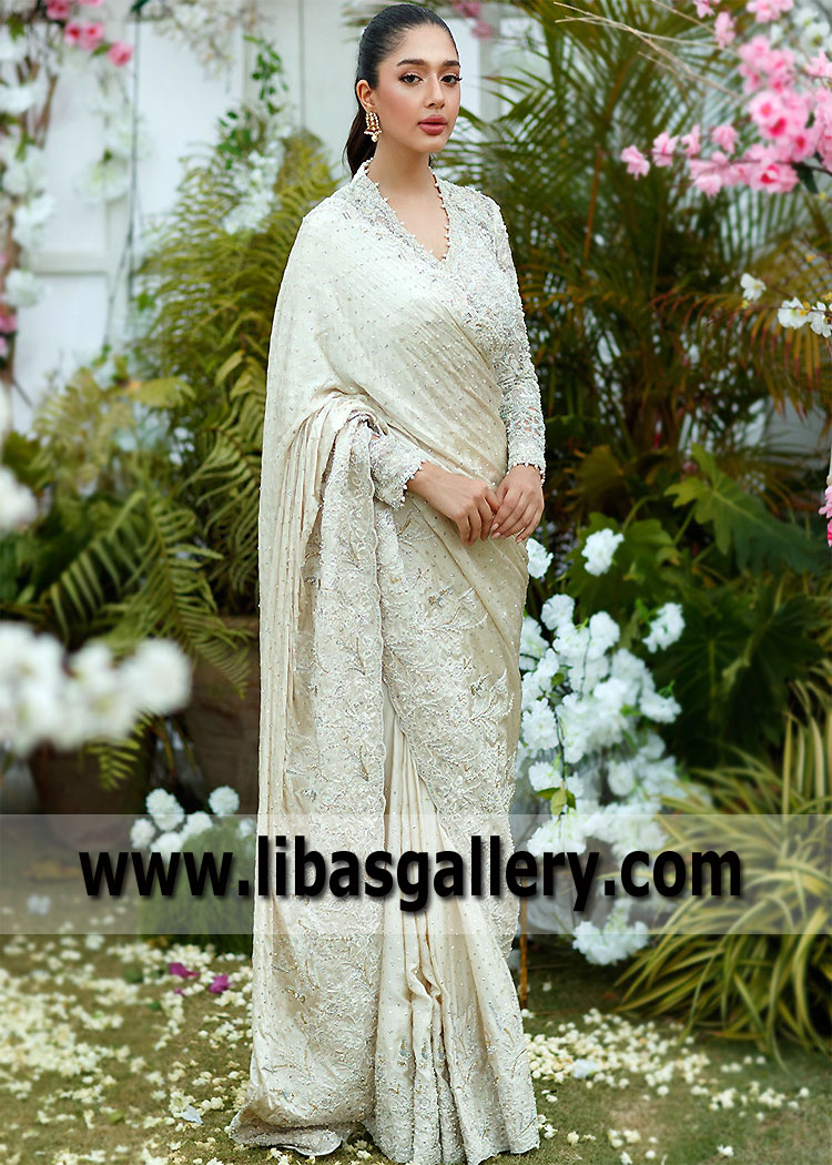 Ivory Rosa Bridal Saree
