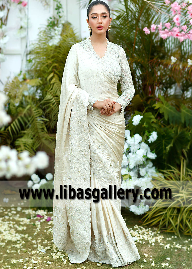 Ivory Rosa Bridal Saree