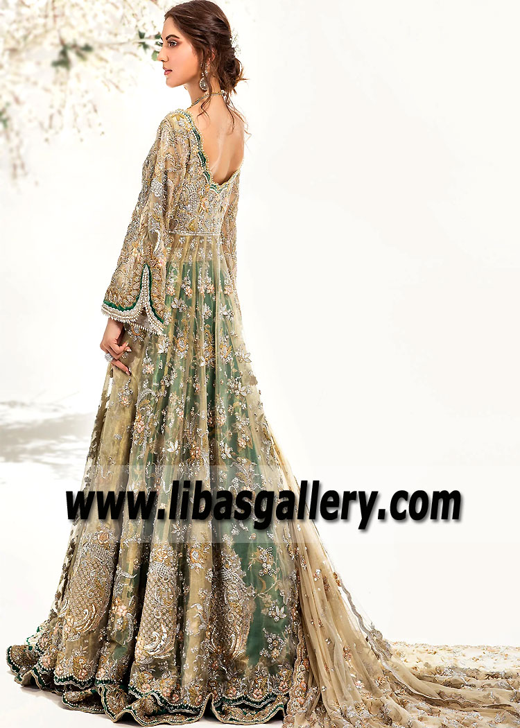 Champagne Green Livenza Wedding Lehenga
