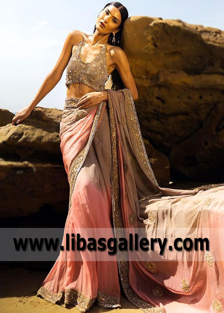 Mauvelous Desert Mauve Designer Wedding Saree