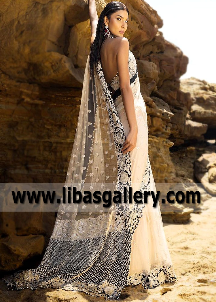Cornsilk Anemone Designer Saree