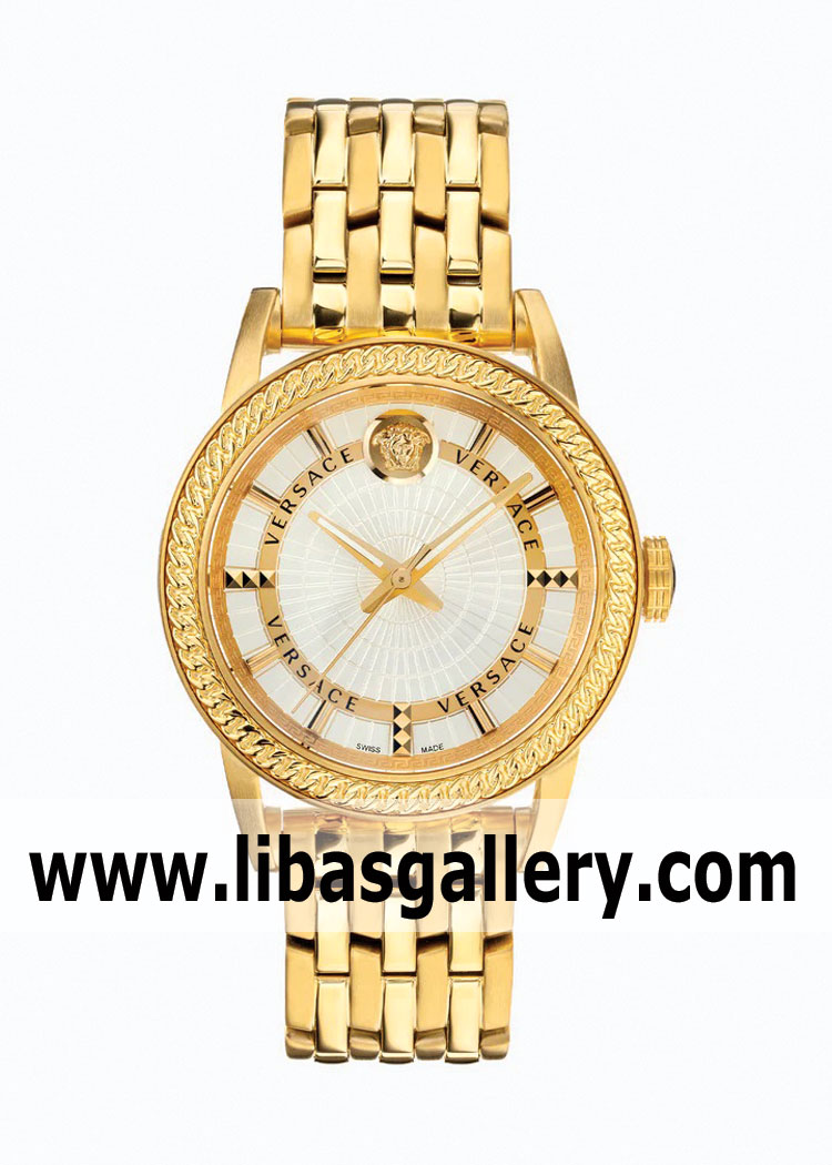 VERSACE NEW GOLD MENS VIAMOND WATCH