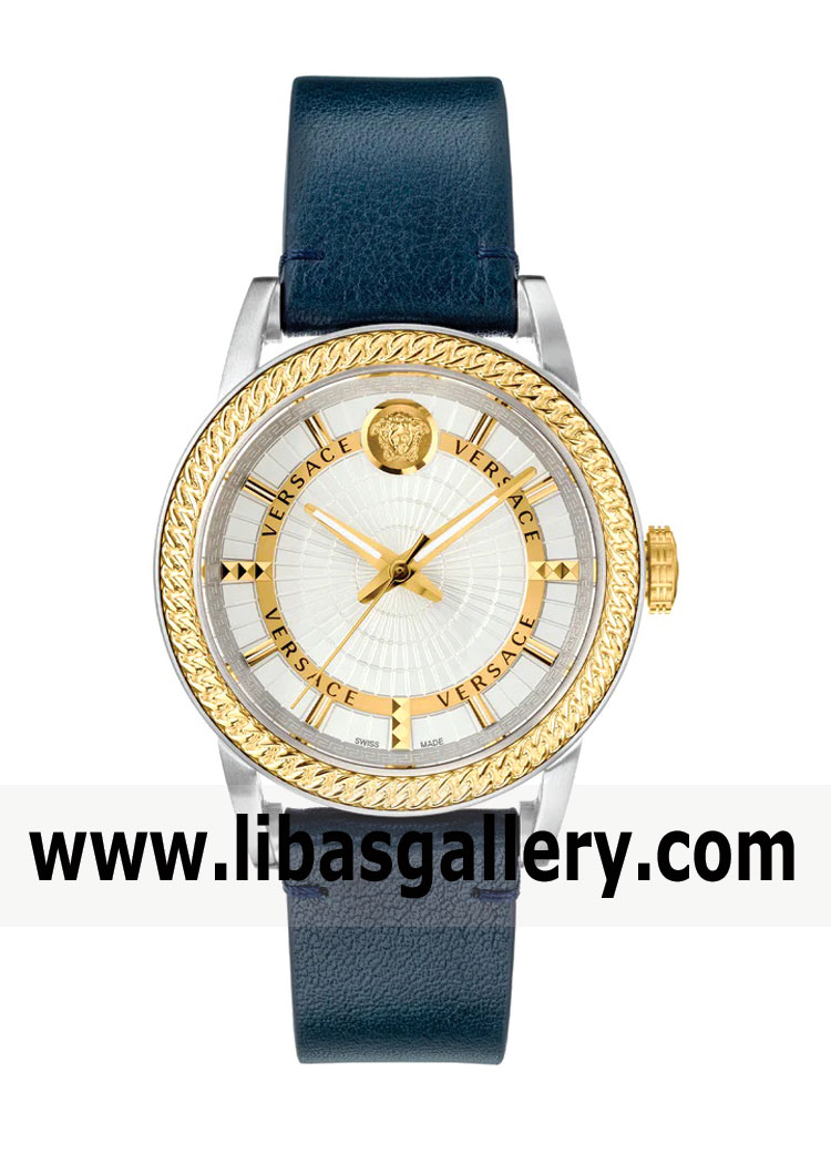 VERSACE NEW HANDSOME MENS VIAMOND WATCH WITH TWO TONE