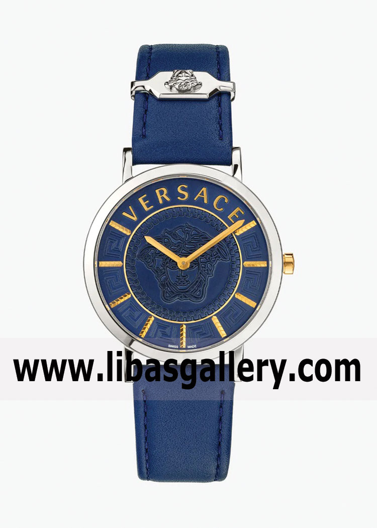 VERSACE NEW LADIES ESSENTIAL STAINLESS STEEL LUXURY BLUE WATCH