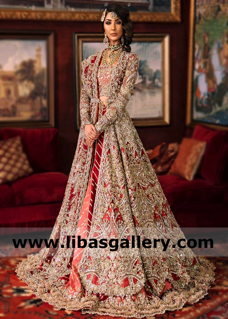 Republic Womenswear Cornell Red Belloy Lehenga