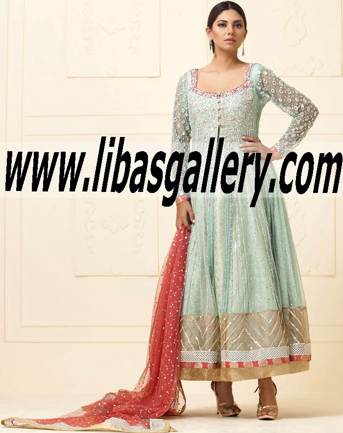 Zainab Chottani MINT FRONT OPEN JACKET