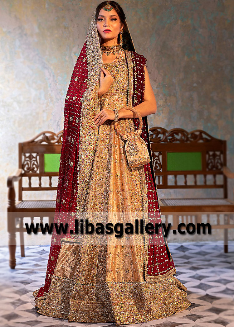 Shiny Solid Gold Calendula Wedding Dress