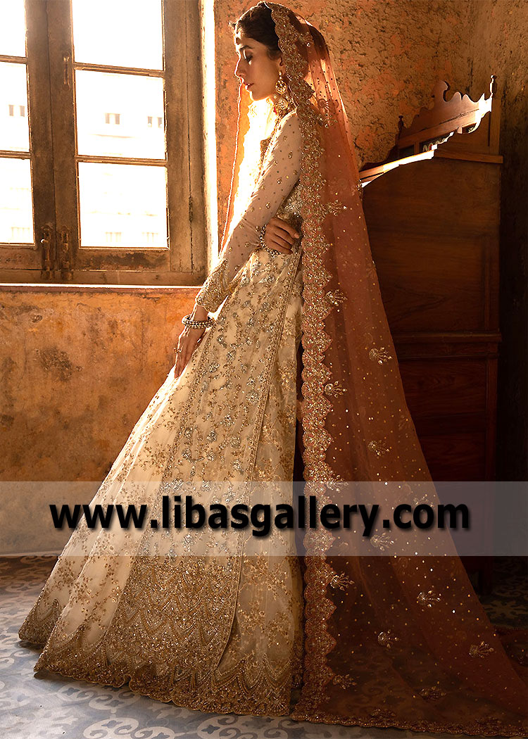 Congo Pink Ivory Iris Gown And Lehenga