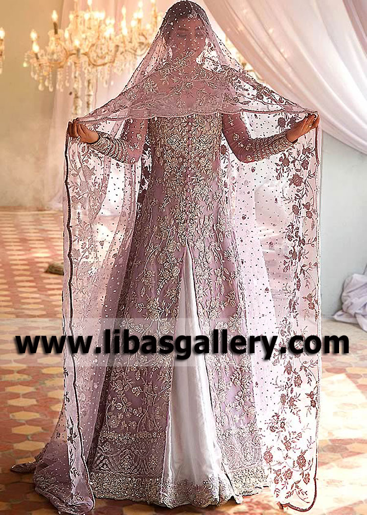 Lilac Silver Villarosa Reception Maxi Lehenga