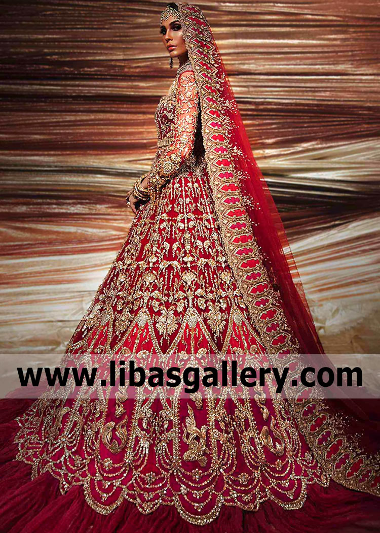Burgundy Morgan Bridal Maxi Lehenga