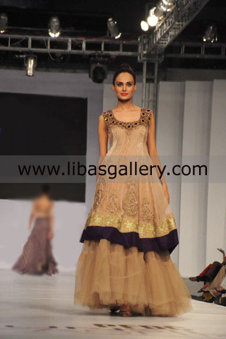  Khaki Duscha anarkali