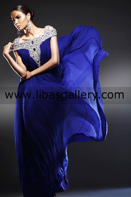 Blue Hackney Anarkali