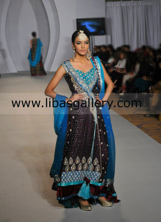 Dark Purple Wolver Traditional Anarkali Dresses