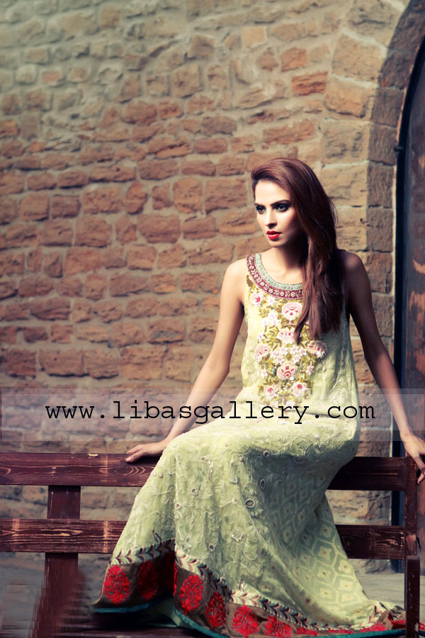 Mint Green Faustine Anarkali suits 