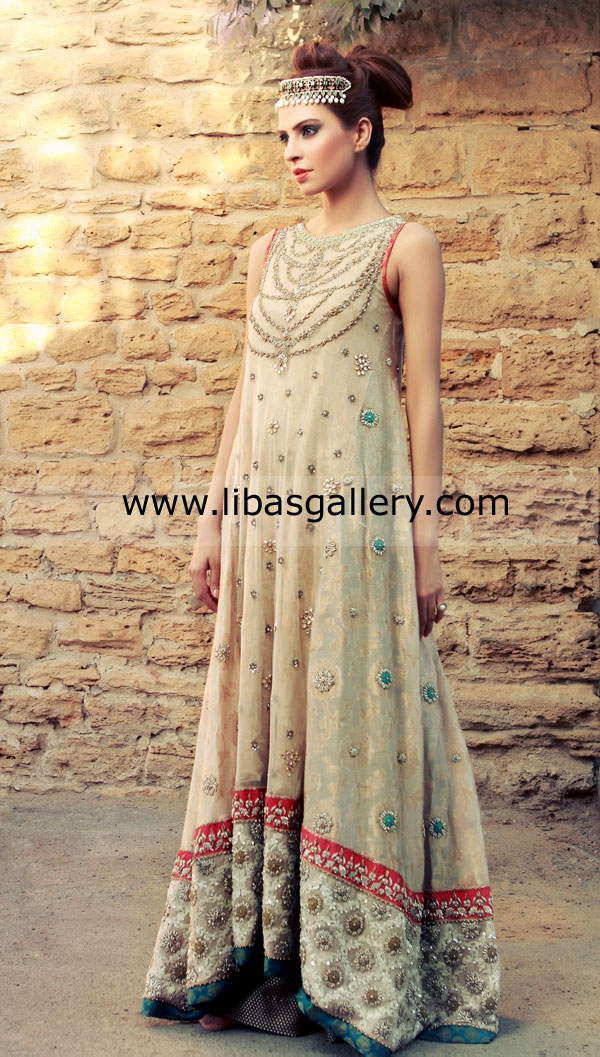 Champagne Heloise Anarkali Dress