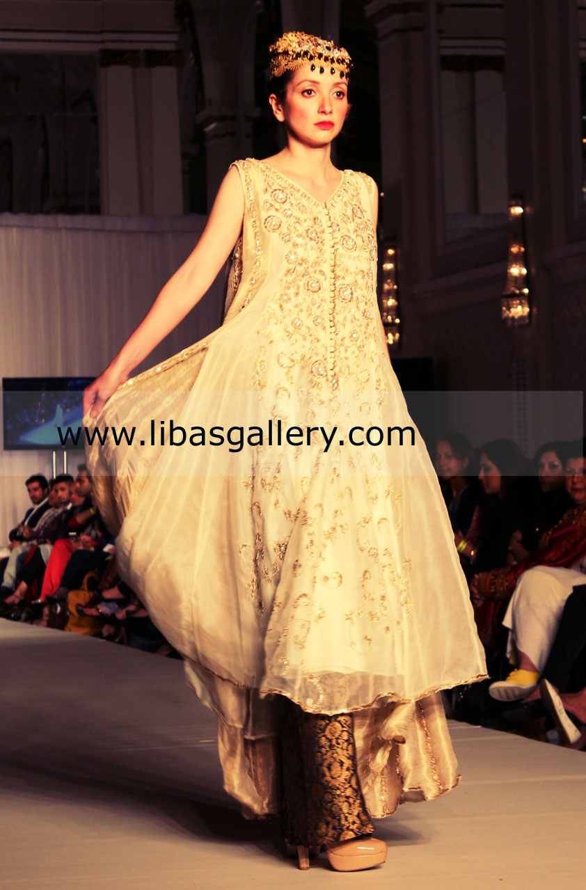Off White Anarkali Wedding Dress