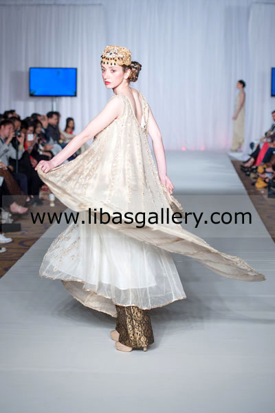 Off White Anarkali Wedding Dress