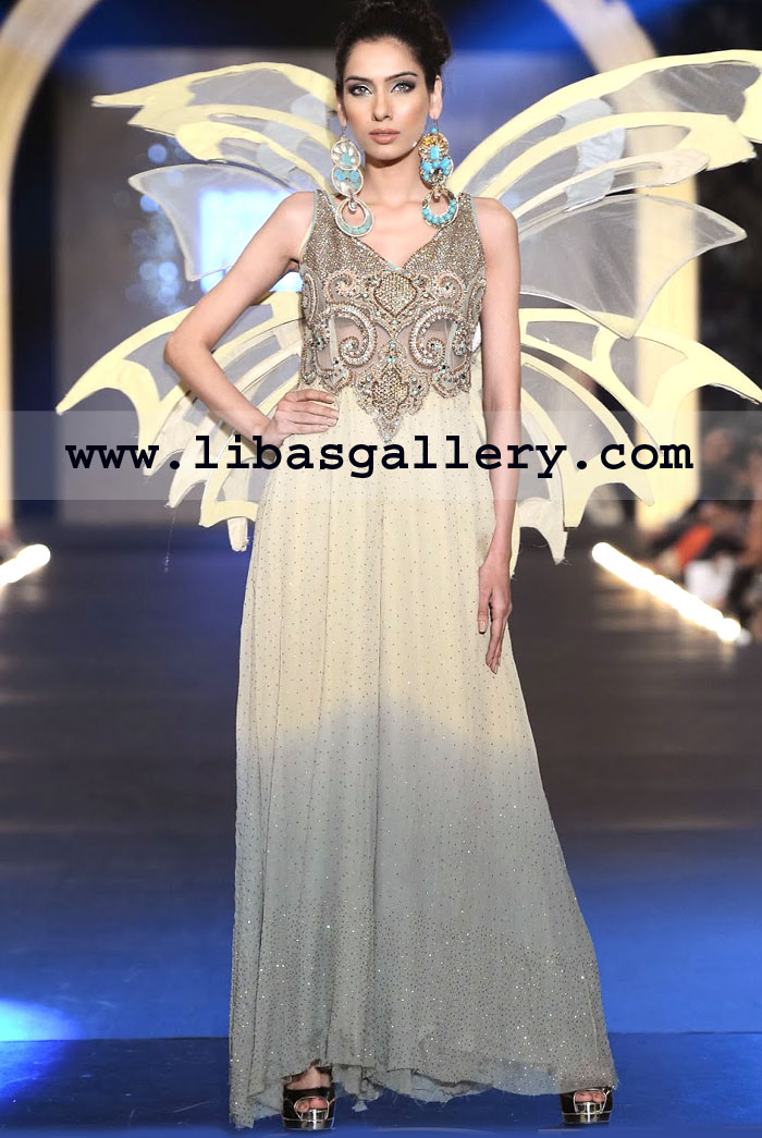 Wheat Manama Anarkali Style Dress 