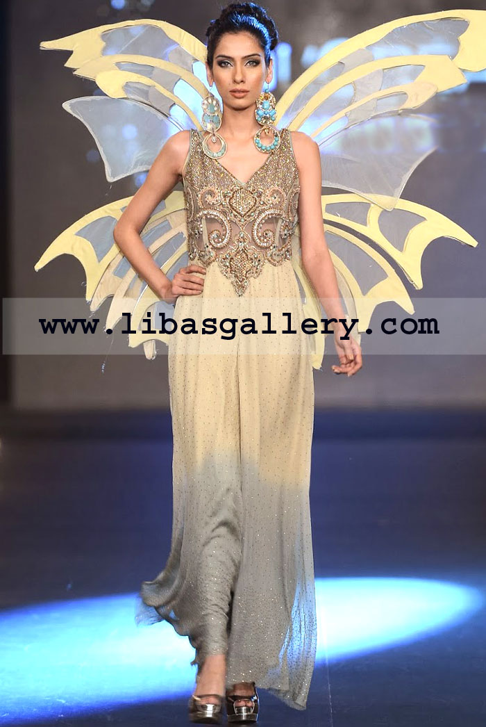 Wheat Manama Anarkali Style Dress 